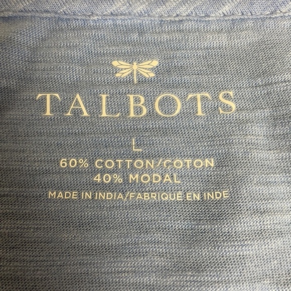 Talbots L  baby blue tank top  with eyelet Lace, L - Picture 2 of 7